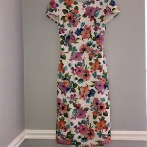 Betsey Johnson Cap Sleeve Floral Sheath Dress